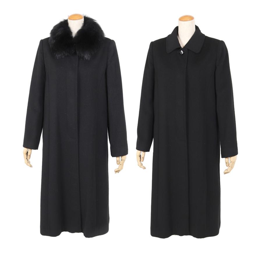 カシミヤ入り フォーマルコート レディース 女性 ブラックフォーマル