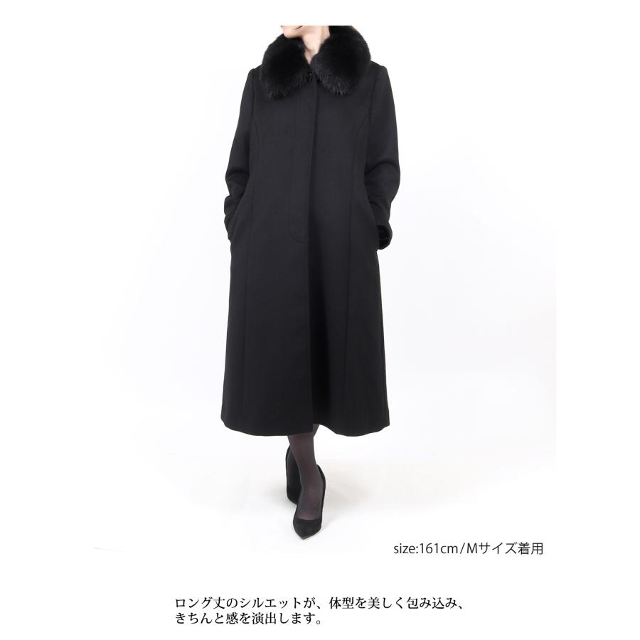 カシミヤ入り フォーマルコート レディース 女性 黒 ブラック