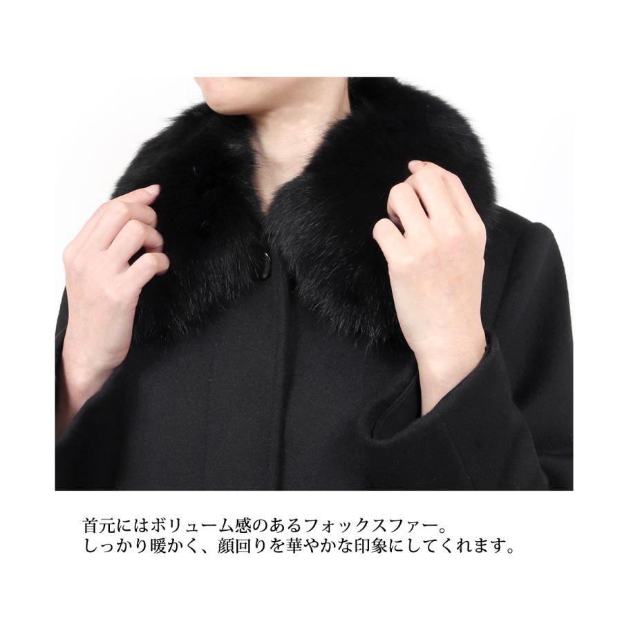 カシミヤ入り フォーマルコート レディース 女性 ブラックフォーマル