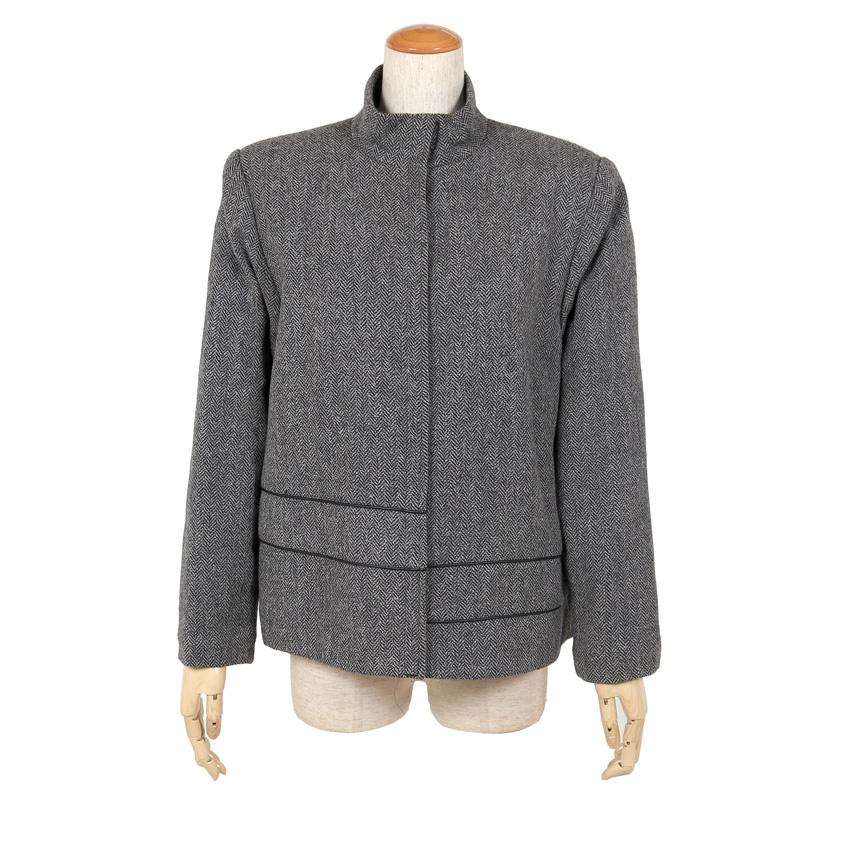 ウール ジャケット グレー M 秋 冬 アウター ウールジャケット シニア