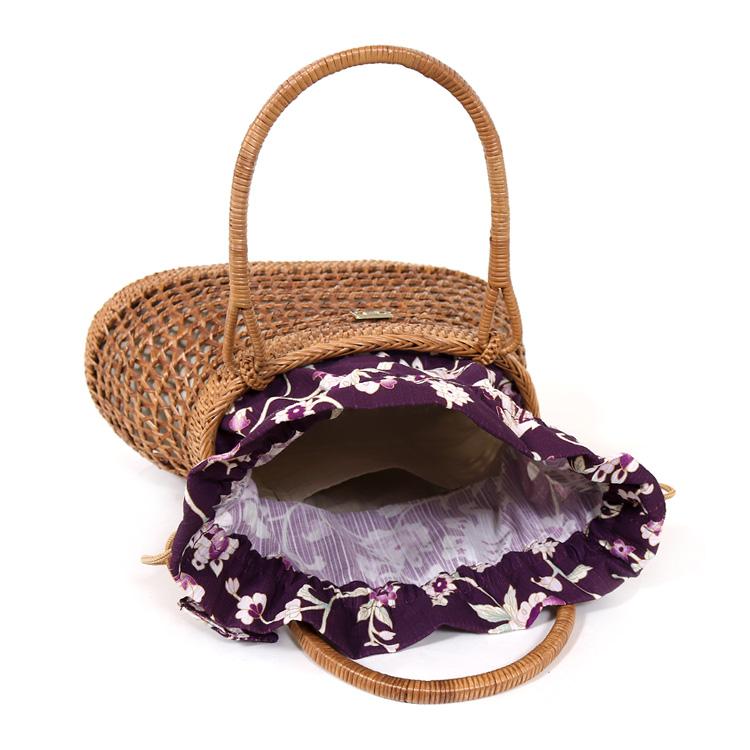 岡重 アタバッグ カゴバッグ 巾着 籠バッグ 浴衣 バッグ アタ 夏着物