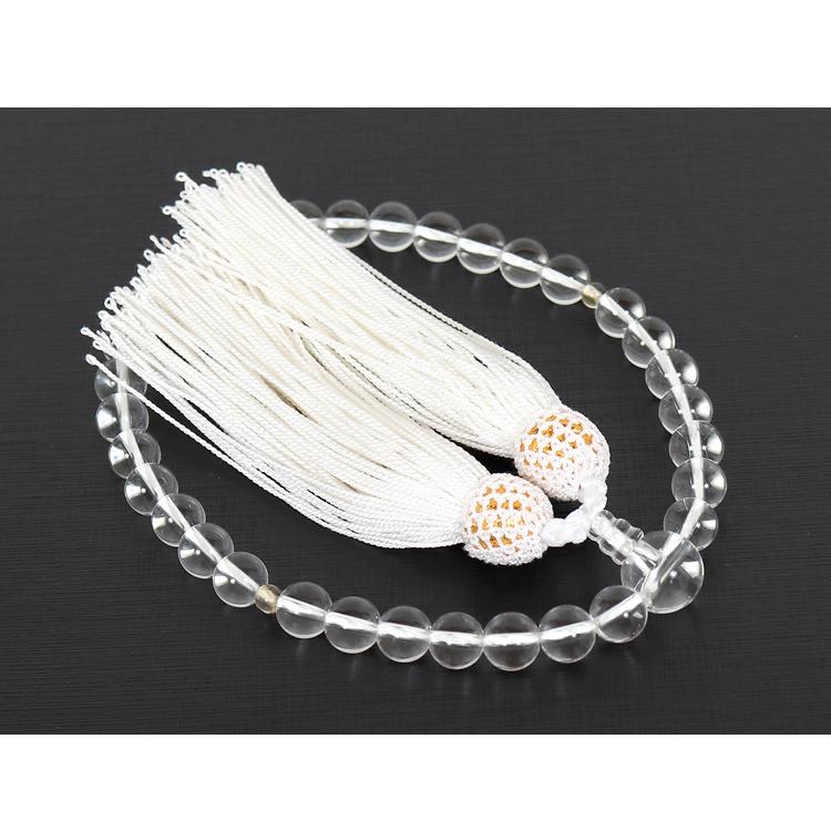 数珠 念珠 女性 水晶 トパーズ 京念珠 珠数 じゅず 略式数珠 桐箱入り