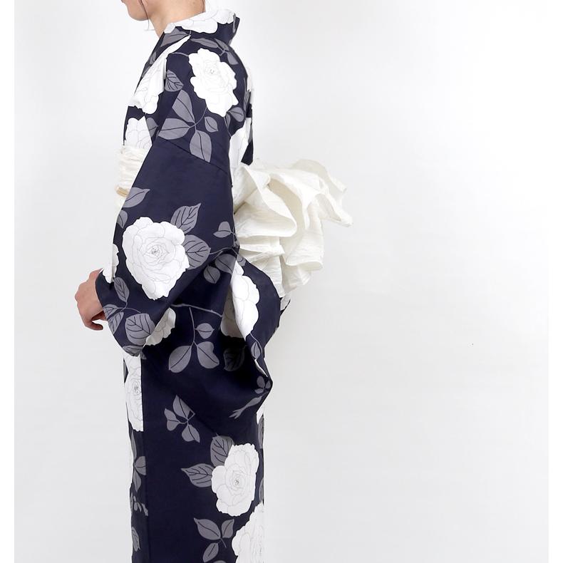 浴衣 レディース セパレート 二部式 女性 単品 紺 ネイビー 薔薇 バラ