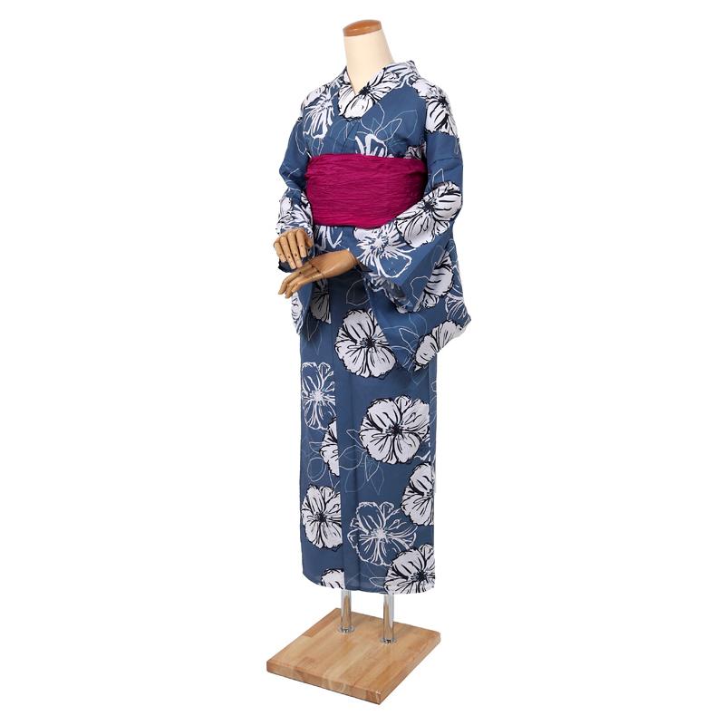 浴衣 レディース セパレート 二部式 女性 単品 青 ブルー フリーサイズ