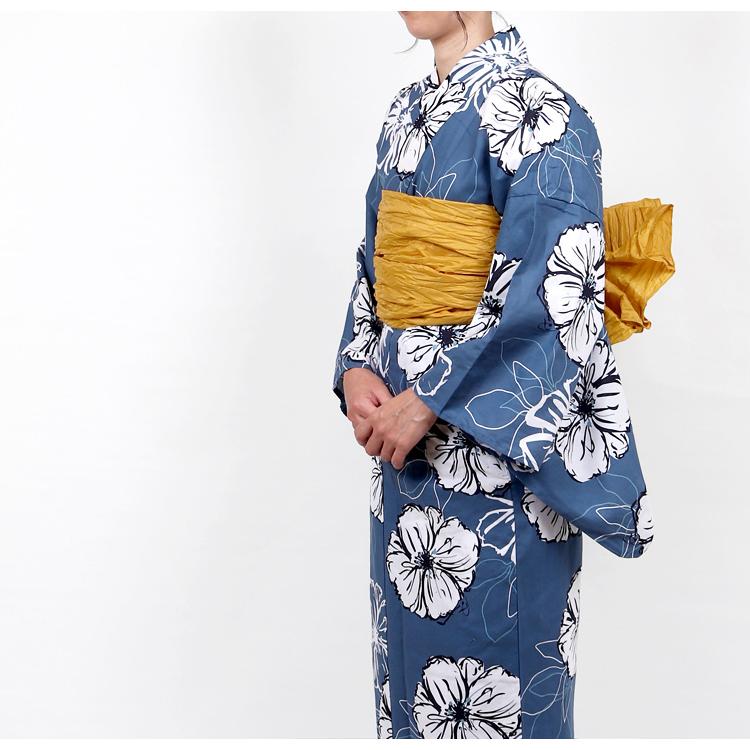 浴衣 レディース セパレート 二部式 女性 単品 青 ブルー フリーサイズ