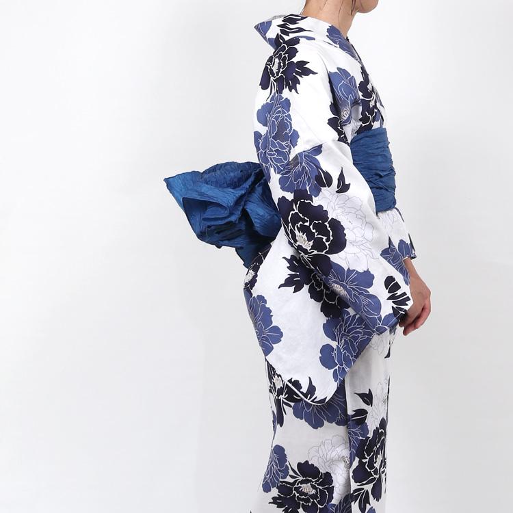 浴衣 レディース セパレート 二部式 女性 単品 白 青 牡丹