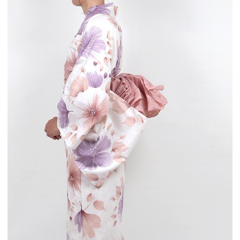 浴衣 二部式 レディース 女性 セパレート 単品 白 生成り フリーサイズ