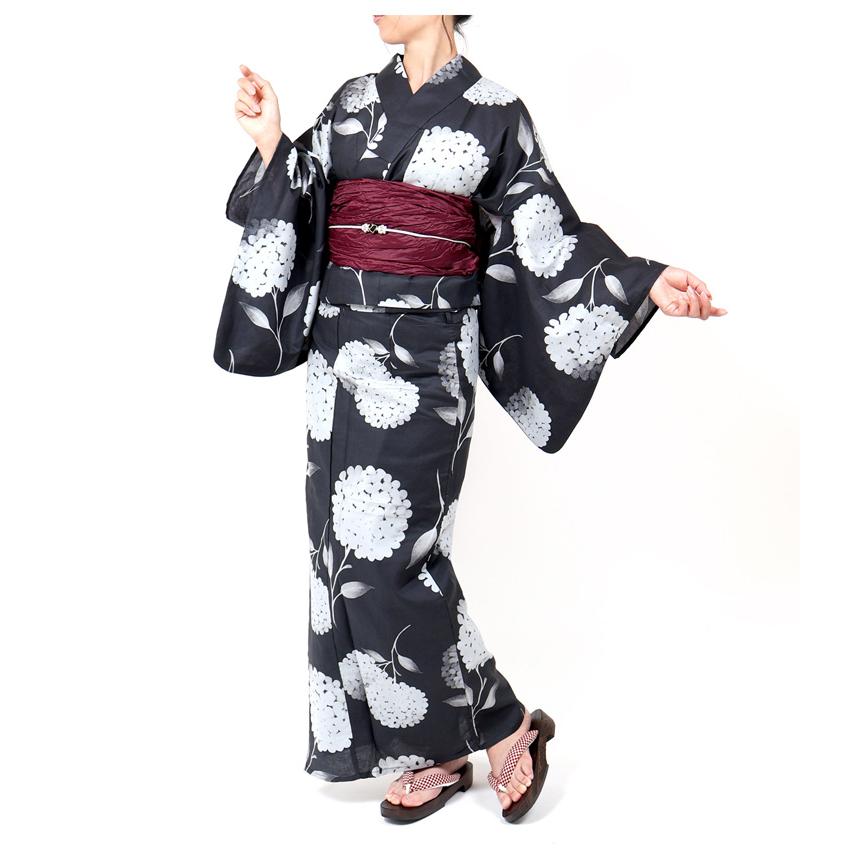 浴衣 二部式 レディース 女性 セパレート 黒 単品 フリーサイズ 花火