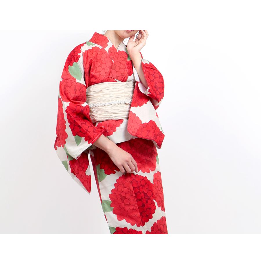 浴衣 二部式 レディース 女性 セパレート アイボリー 赤 紫陽花 単品