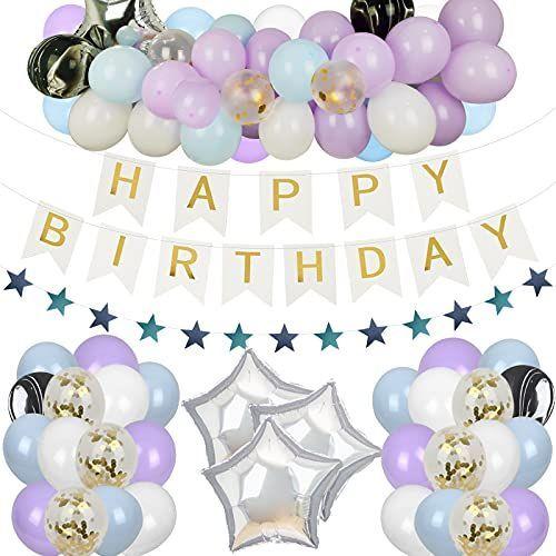 バーゲンで Treedeng マカロンバルーン 誕生日バルーン 飾り付けセット 風船 マカロンブルー マカロンパープル 誕生日祝い 豪華セット 可愛い ウォールステッカー Www Littleangelaroundtheworld Com