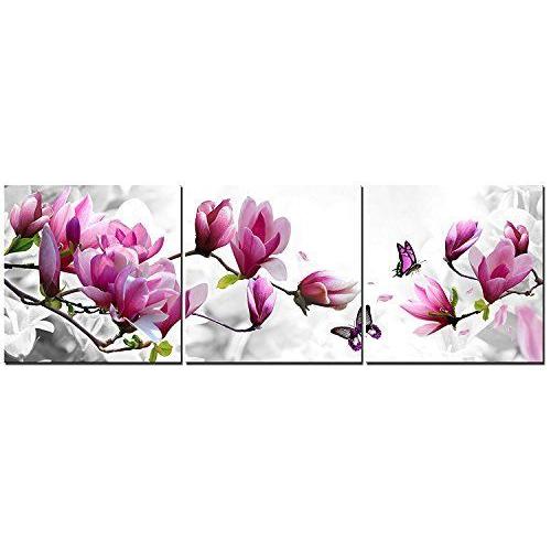 商い Cofun Art ピンク花と蝶の風景画 現代壁の絵 壁掛け 部屋飾り 背景絵画 壁アート Hd しゃしん 木枠付きの完成品 装飾 軽くて取 Babylonrooftop Com Au