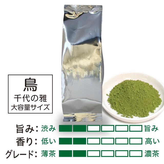 抹茶 100g 大容量 / 薄茶用】宇治抹茶 （お徳用 100g） ： 鳥<千代の雅> （発送
