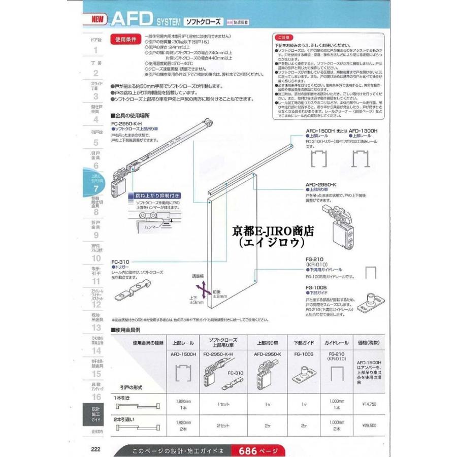 アトムリビンテック FG-210(KR-010) L=1000mm 下溝用ガイドレール（FG