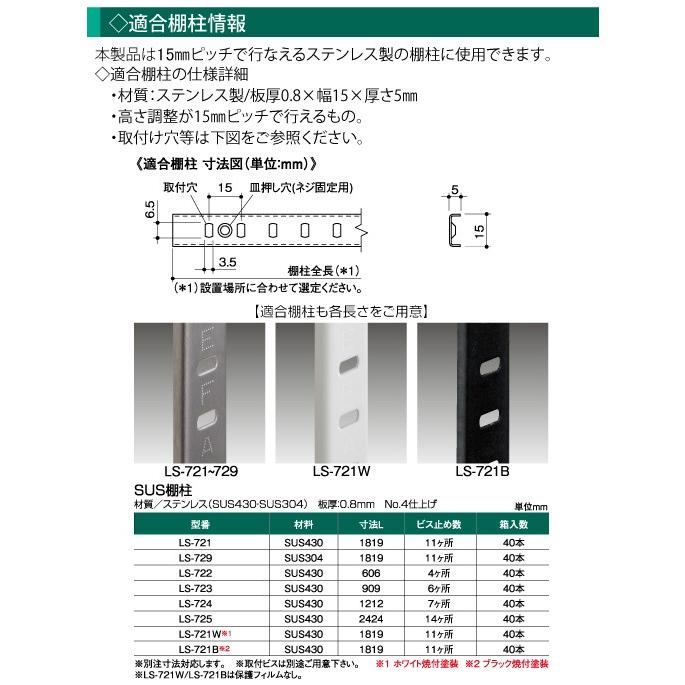 SPG ステンレスV型棚受 LS-719(SA-TBR10)SUS304ヘアーライン仕上(SPG棚柱LS-721専用)【50個までゆうパケット発送】｜kyoto-e-jiro｜04