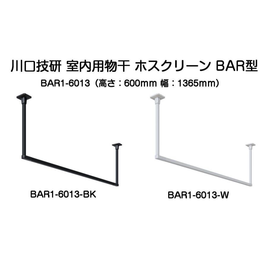 ホスクリーンBAR1-6013-BK 川口技研 ホスクリーン 室内用物干し 固定式 BAR型 ブラック BAR1-6013