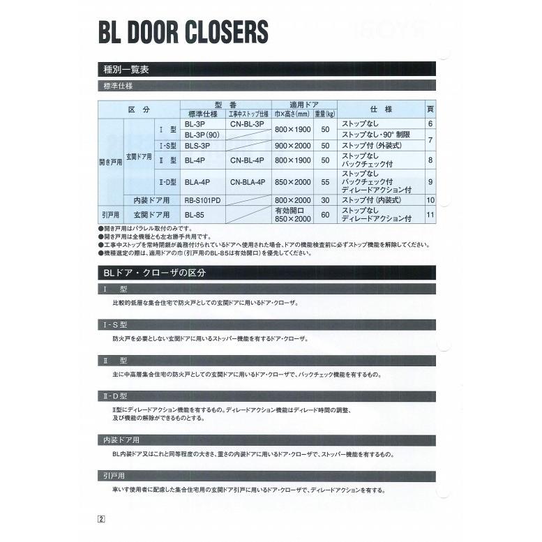 リョービ ドアクローザー BL-3P DB（ブラック）（リョービBL認定