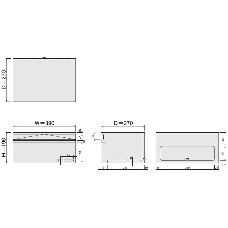 HSK ハッピー金属 ファミールポスト 602 ヘアーライン（壁面埋込及びスタンド取り付け小型ポスト）ハッピーポスト602｜kyoto-e-jiro｜02