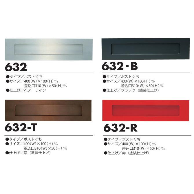 HSK ハッピー金属 ポスト口 632-B ブラック（ハッピーポスト口632B
