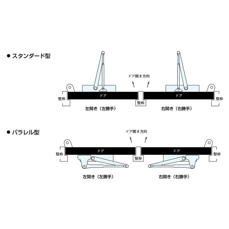 リョービ ドアクローザー 1003P シルバー（パラレル型・ストップなし）鋼製ドア用ドアクローザー｜kyoto-e-jiro｜04