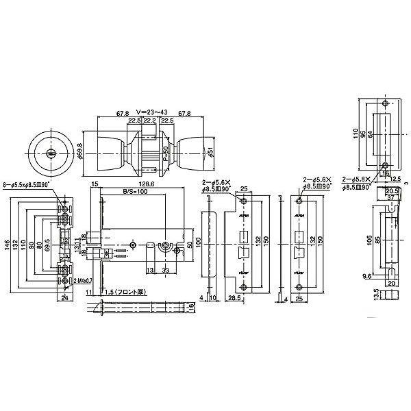 アルファ D36S05-TRW-32D-100-ALU （アルファダブルロック取替錠