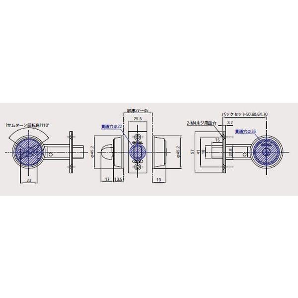 ゴール S-AD-5 71 （アンティックブラス仕上）SP5本ピンシリンダーチューブラ本締錠（取付可能扉厚27mm〜45mm用）｜kyoto-e-jiro｜02