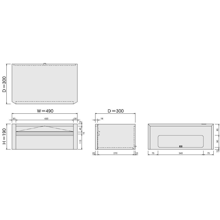 HSK　ハッピー金属　ファミールポスト　611-SB　スーパーブラック（壁面埋込及びスタンド取り付け中型ポスト）ハッピーポスト611SB　送料無料