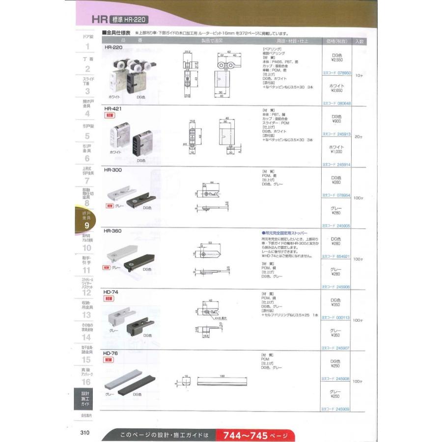 アトムリビンテック HR-421 DG色 アトムHRシステム上吊式折戸用下部ガイド【6個までゆうパケット発送】｜kyoto-e-jiro｜03