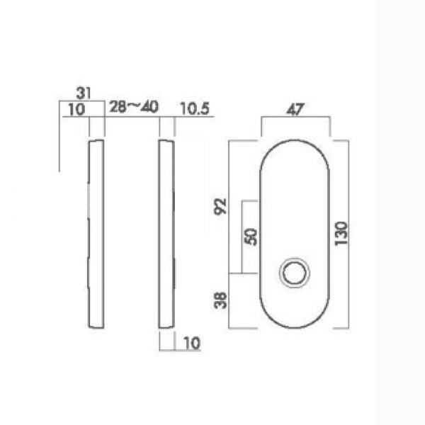 川口技研 レバーハンドル錠 LS-33-1K13-Br（No.33ハイレバー小判座空錠