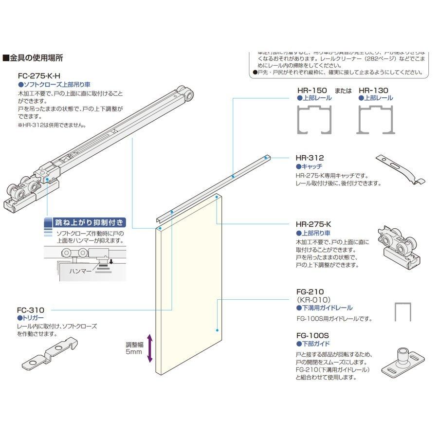 アトムリビンテック HR-275-K 上吊式引戸HRシステム直付け上部吊り車
