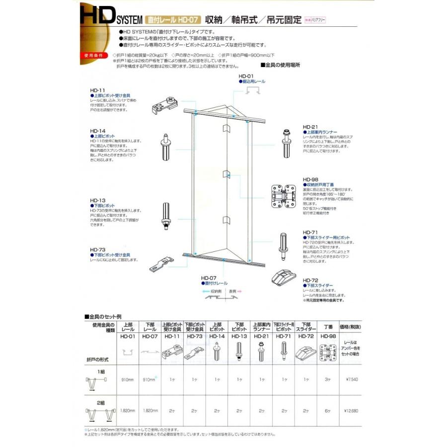 アトムリビンテック HD-73 アトムHDシステム 下部ピボット受け金具（吊