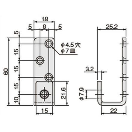 アトムリビンテック FG-950 壁付ガイド（壁付ガイド33-7)【6個まで