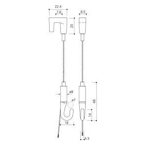 タキヤ ミニDハンガーセット 1.2mm×1.5M（Dタイプピクチャーレール用