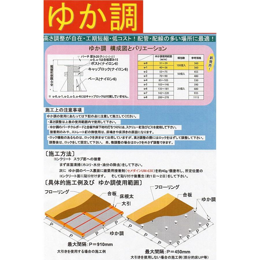 水上 ゆか調 U-4 調整範囲85mm〜105mm（フクビプラ木レン同等品