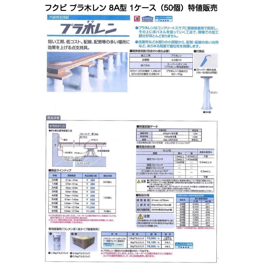 フクビ プラ木レン 8A型(PM8A)調整範囲194mm〜275mm 1ケース フクビ プラ木レン 8A型(PM8A)調整範囲194mm〜275mm 1ケース