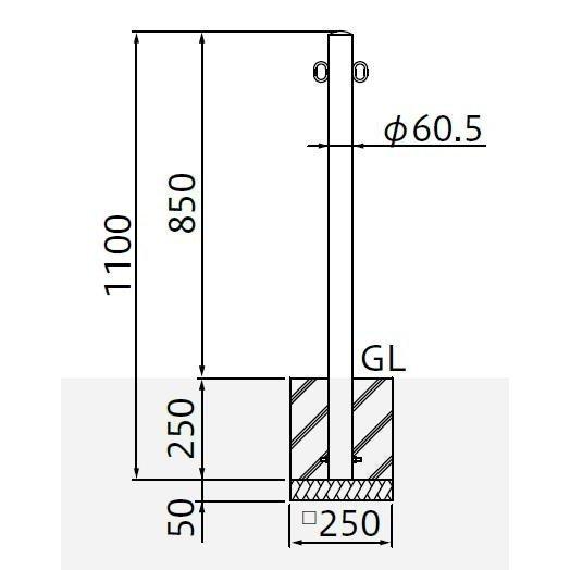 帝金バリカー S52-PK ピラー型 スタンダードステンレスタイプ Φ60.5