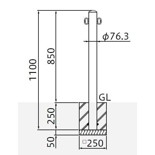 ハリトラ 帝金バリカー S53-C ピラー型 スタンダードステンレスタイプ Φ76.3