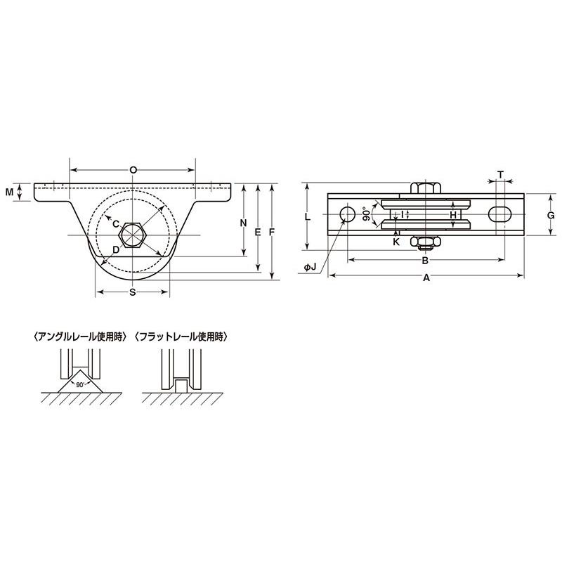 ヨコヅナ JHM-0606 鉄重量戸車 VH兼用型 60mm : 京都E-JIRO商店 - 通販