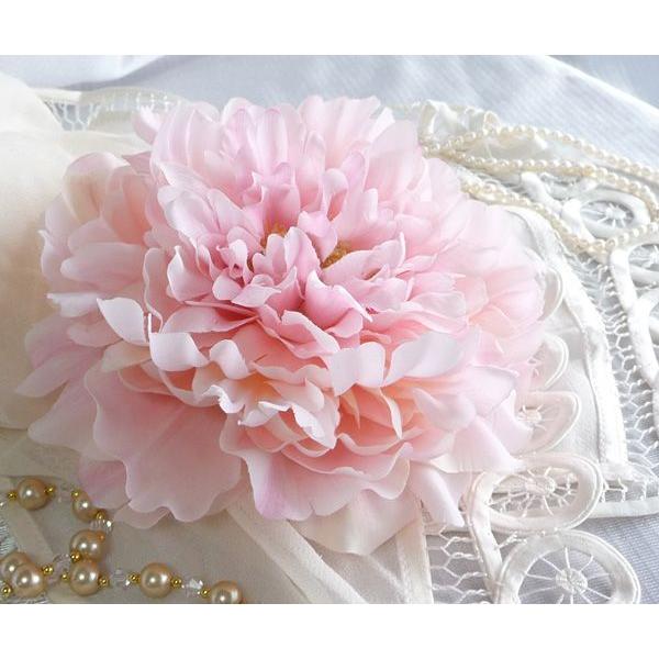 振り袖用ヘアアクセ お姫様ピンクカラーふくよか牡丹花飾り |  | 01