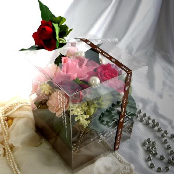 プリザーブドフラワー専用クリア化粧ケース特大サイズ : 京都フラワー