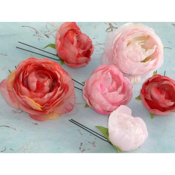 振り袖・和装用 髪飾りラナンキュラス6本セット めちゃかわミックス | 