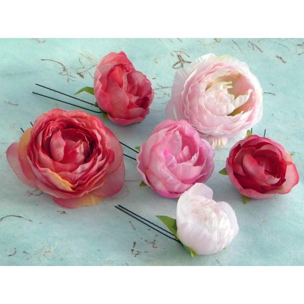 振り袖・和装用 髪飾りラナンキュラス6本セット めちゃかわミックス |  | 01