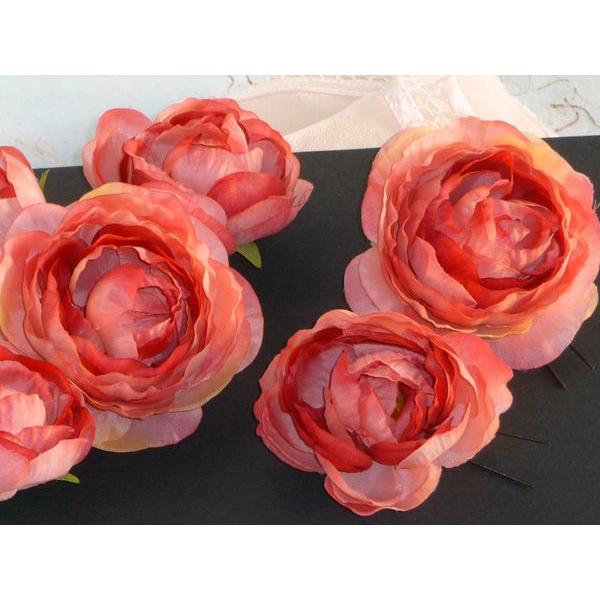 振り袖・和装用 髪飾りラナンキュラス5本セット めちゃかわレッド |  | 02