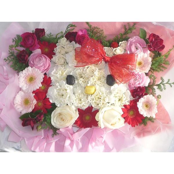 キティちゃん顔のフラワーケーキ : 京都フラワーサービス - 通販