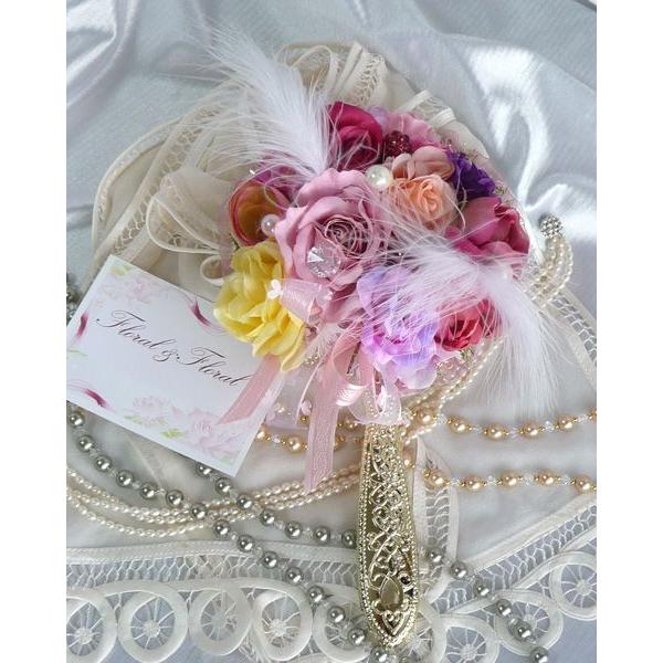 お姫さま手鏡 楽屋ミラー フローラルフローラル ワイド かなり大きめ