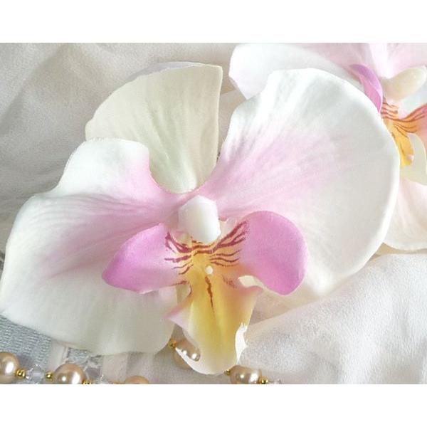 和装・洋装兼用　髪飾りコチョウラン2本セット　ホワイティキュート |  | 03