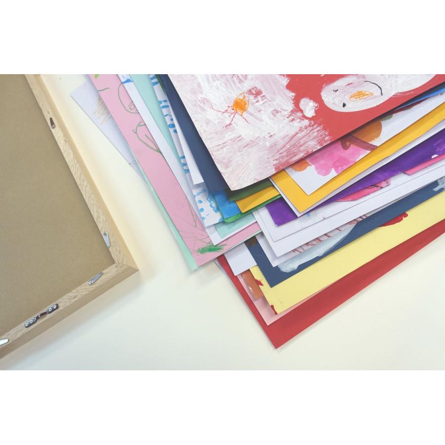 50枚も収納できる子供の絵や作品用額縁フレーム/木製/日本製/四つ切