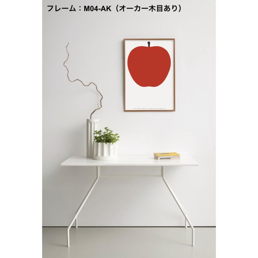 正規代理店 KW040-SET エンツォ・マーリ【Enzo Mari】UNO， LA MELA 50×70 ポスター額装 赤 りんご フレーム付き DEDZ001B