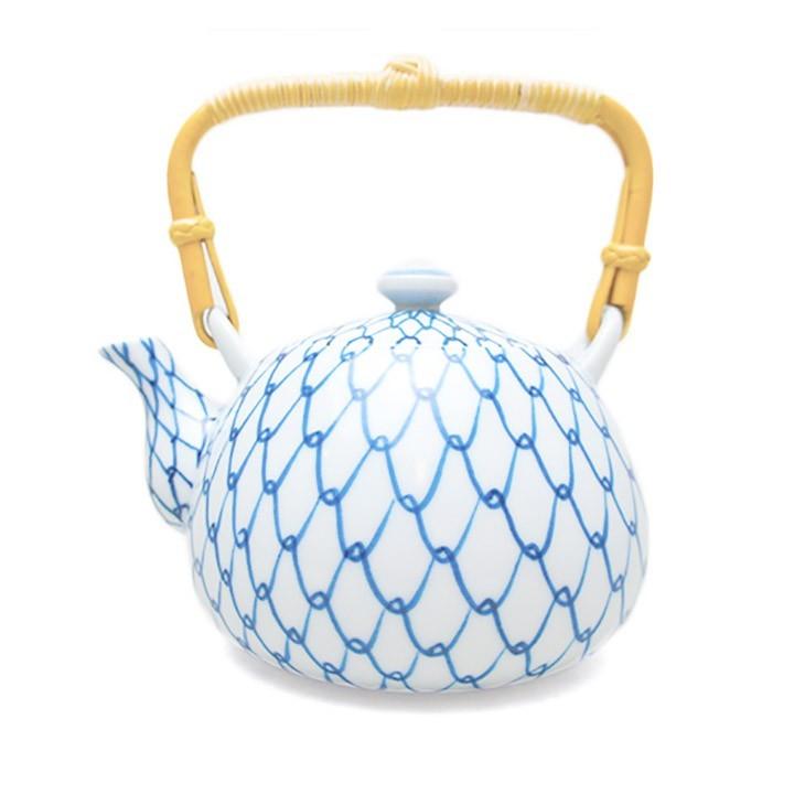 京焼 清水焼 ティーポット(石瓶) 青網石瓶 芳山窯 : 京都ひがし