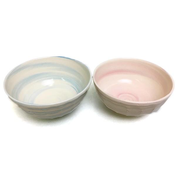 お茶碗 京焼 清水焼 ご飯茶碗 ペア 夫婦茶碗 練込面取組茶漬 景春窯