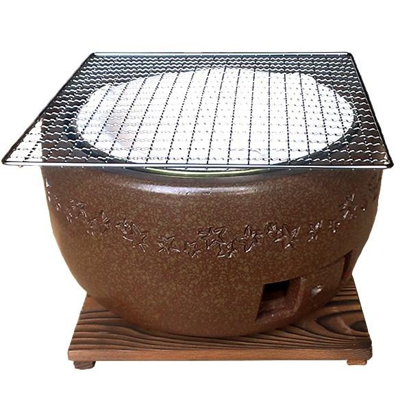 三河コンロ 七輪 焼き肉 自宅 ブラウン : 京都ひがしやまいちば